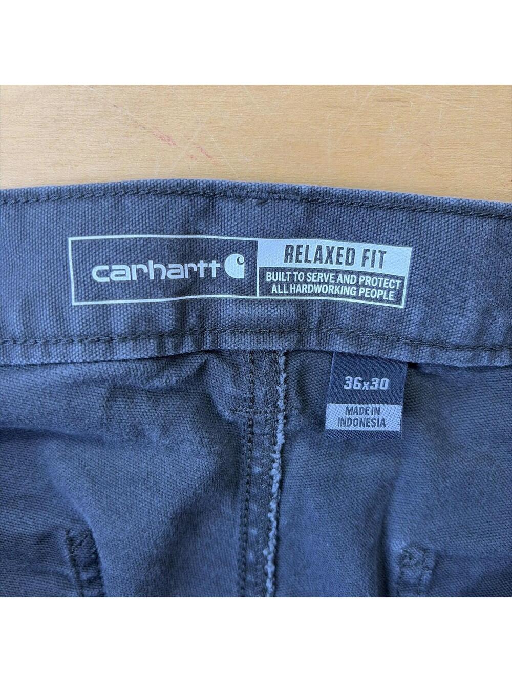 Carhartt Rugged Flex Relaxed Fit Canvas Work Pants Gray Mens 36x30 BN2291-M - Picture 4 of 5